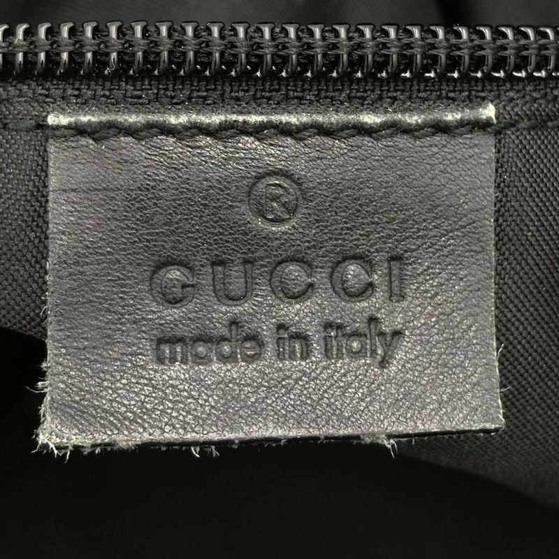 Gucci 019 0402 Tote Handbag GG Canvas Leather Black Simple Casual Ladies Men