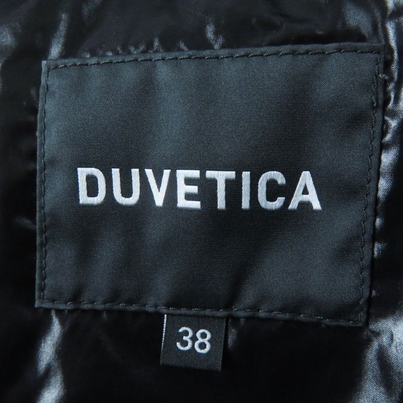 duvetica Duvetica Carysdue Lekkis Rabbit Fur Hooded Down Coat Navy 38 Made In