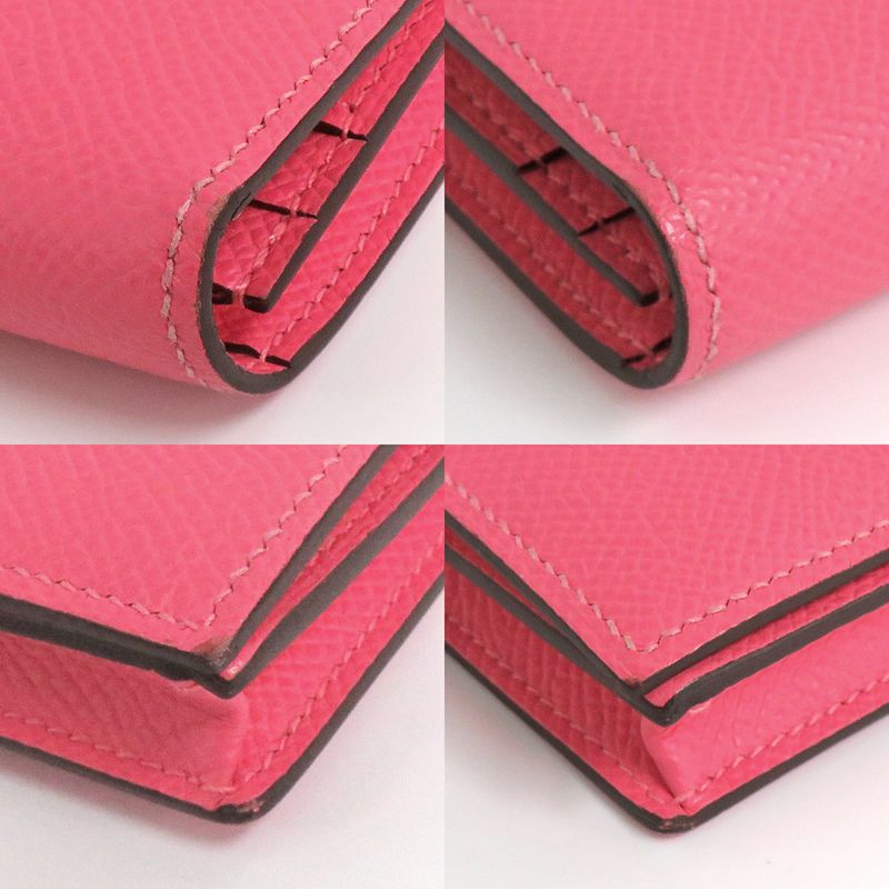 Hermes Bearn Soufflé Rose Azare Vaux-epson Silver-hardware D Engraved