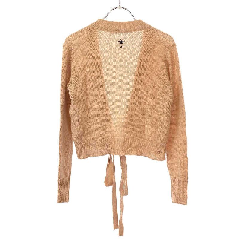Christian Dior Bee Embroidered Cashmere Knit Cardigan 924g04am005 Pink 34