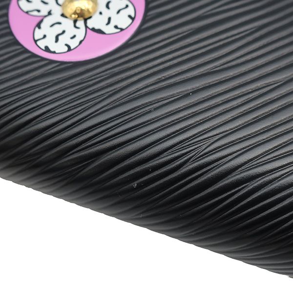 Louis Vuitton Long Wallet Flower Zippy Wallet Epi Leather Noir Black Gold