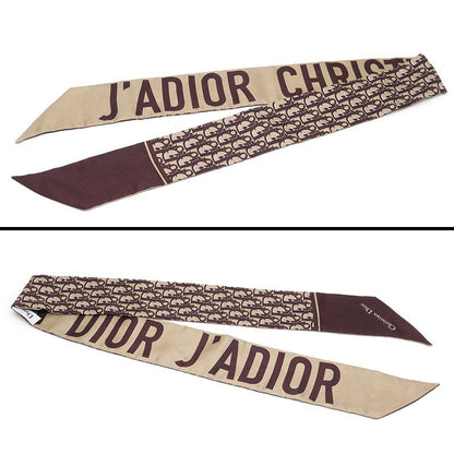 Dior Mitzah Scarf Brown Silk Oblique