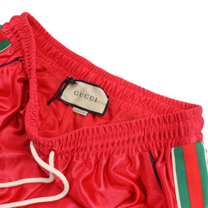 Gucci 21AW 659460 Logo Patch Webline Track Pants Red S Genuine
