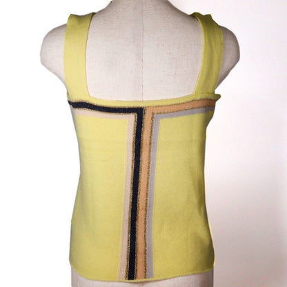 Chanel Sleeveless 01C P17019w02730 Cashmere X Rayon X Polyester Yellow Ladies