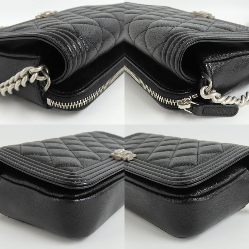 Chanel Boy Chanel Phone Case Ap3013 Shoulder Bag Black Caviar Skin