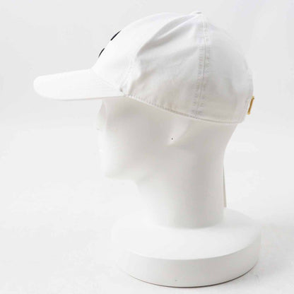 Celine 2aun1969p Initials Sequins Baseball Cap Hat Cotton White Black Gold