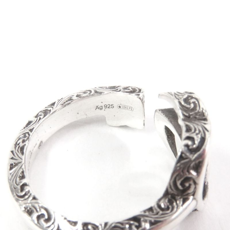 Gucci 627760 Arabesque Key Motif GG Logo Ring Silver Sv925 15 Made In Italy