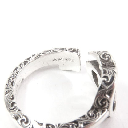 Gucci 627760 Arabesque Key Motif GG Logo Ring Silver Sv925 15 Made In Italy