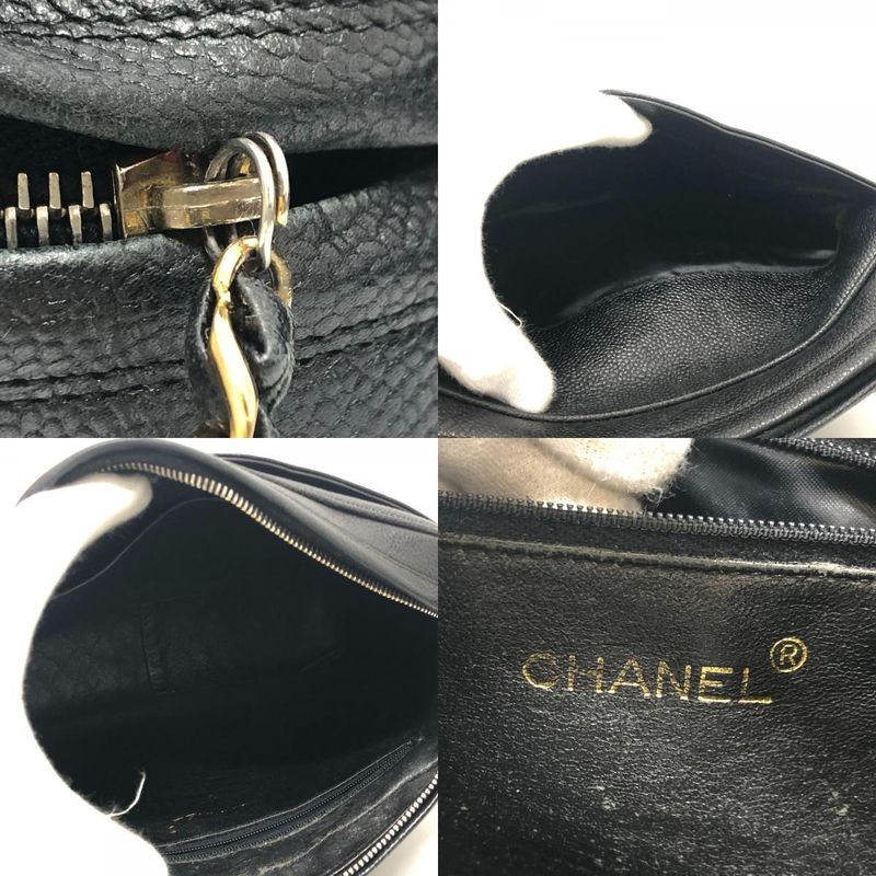 Chanel Shoulder Bag Triple Coco A04633 Caviar Skin Black