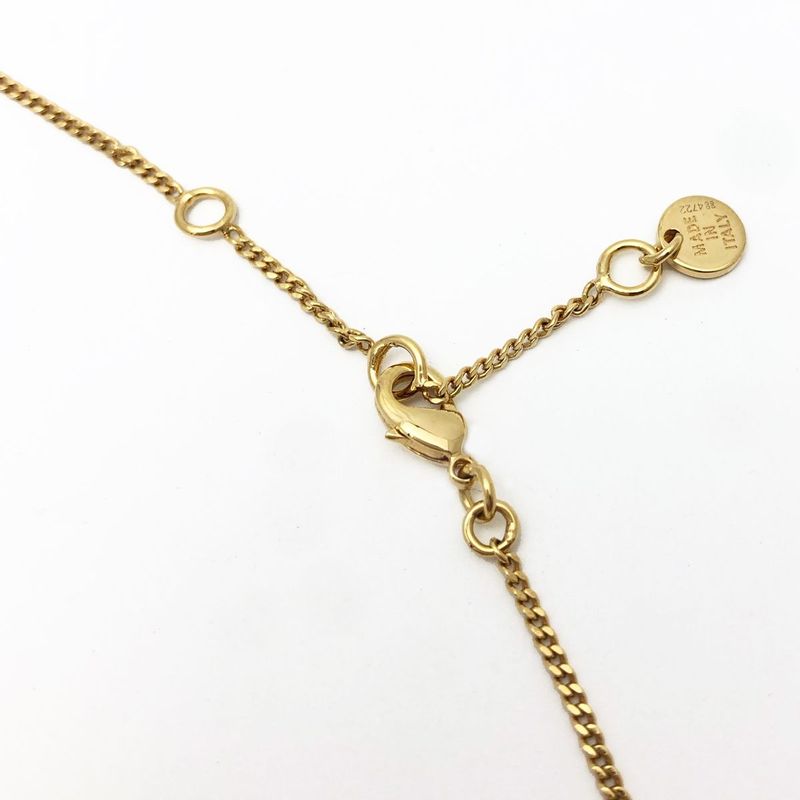 Fendi Logo Necklace Graffiti Zircon Gold