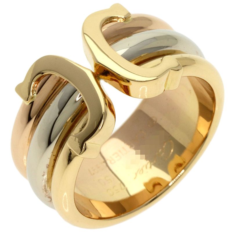 Cartier 2cring LM #50 Ring 18K Yellow Gold 18K White Gold 18K Pink Gold Ladies