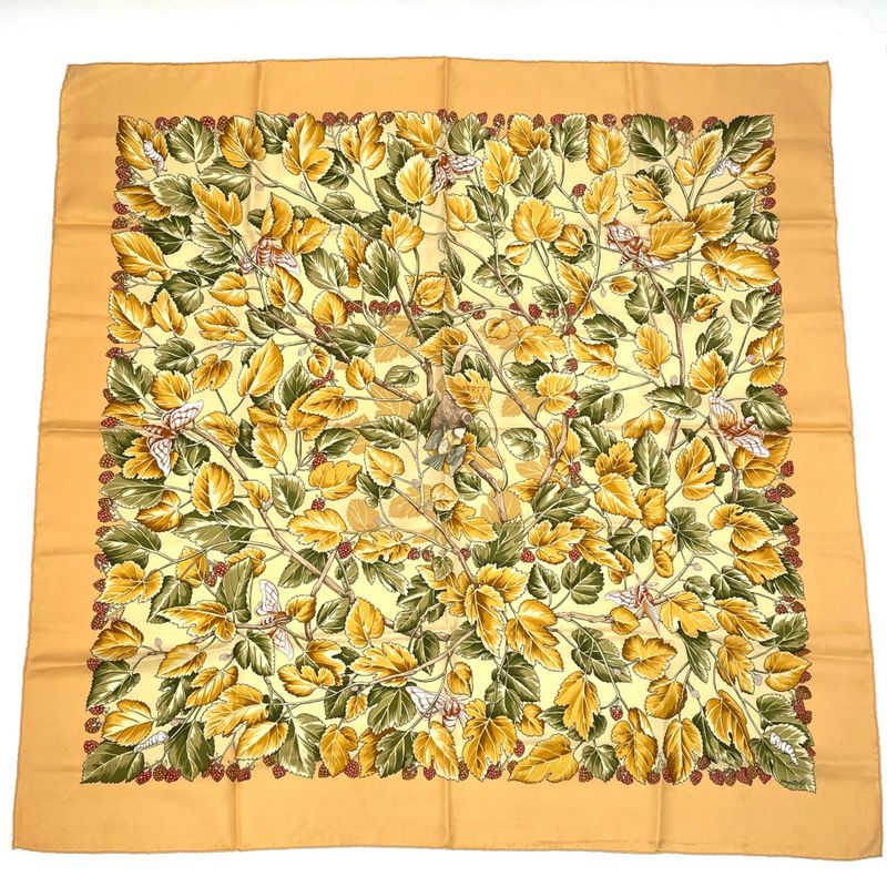 Hermes Carre 90 L'arbre De Soie Silk Tree Mulberry Tree And Silkworms 100% Silk