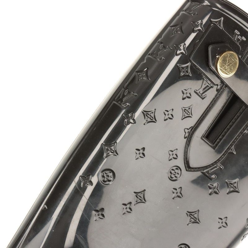 Louis Vuitton Monogram Drops Line Rubber Long Boots Women's 36 Black Made In