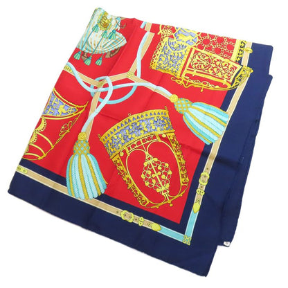 Hermes Carre 90 LES Muserolles Nose Leather Scarf Cashmere Ladies