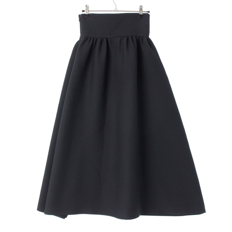 Christian Dior 21 Wool Silk Lace Up Flared Skirt Bottoms 111j33a1166 Black 34