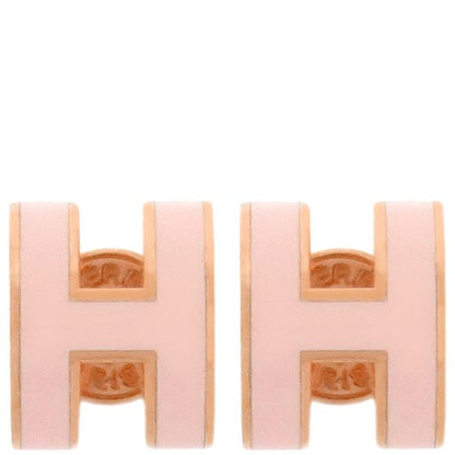 Hermes Earrings Pop Ash Hearrings Mini GP Enamel Rose Dragee and Pink Gold Rose