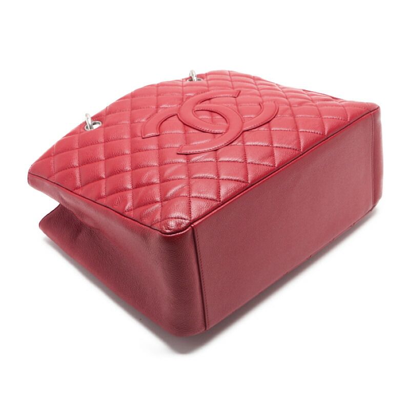 Chanel Matelasse GST Coco Mark Double Chain Shoulder Caviar Skin Red With