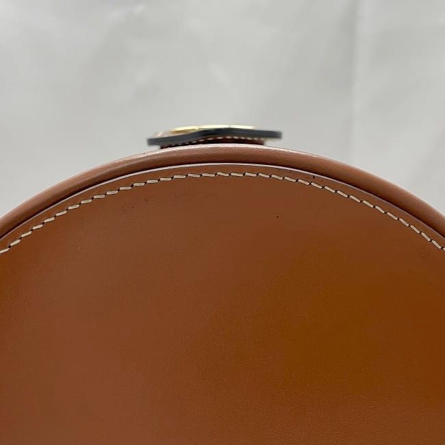 Celine Shoulder Bag Tambour White Brown Triomphe