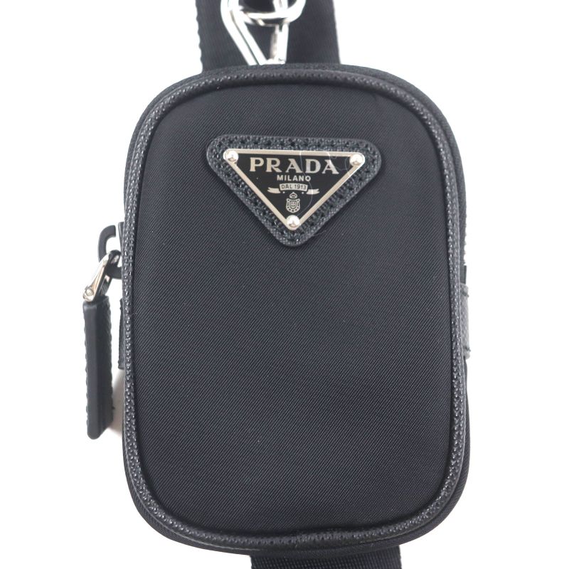 Prada 2vh133 Re-nylon Nylon Saffiano Leather Triangle Logo Triangle Plate