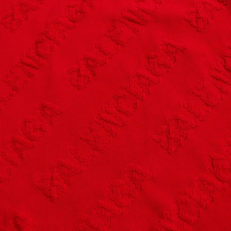  2020 Balenciaga 599886 All Over Logo Oversized Pullover Knit/sweater Red XS