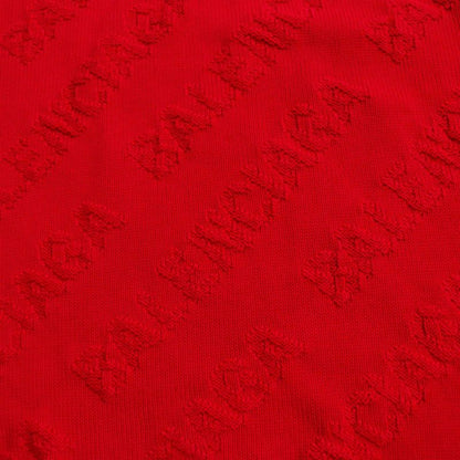  2020 Balenciaga 599886 All Over Logo Oversized Pullover Knit/sweater Red XS