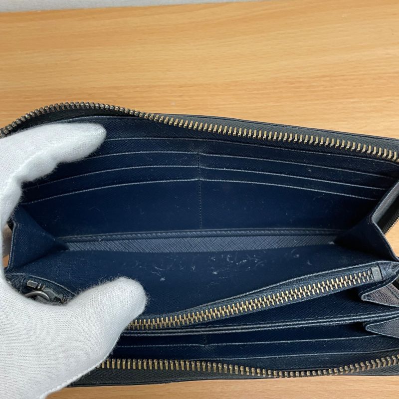 Prada 2ml317 Saffiano Round Zipper Long Wallet A25-1543