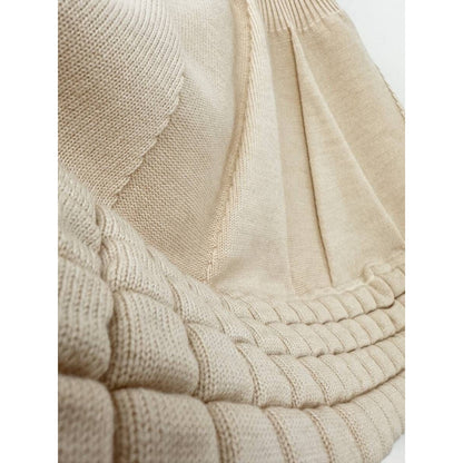 CHANEL Rib Knit Wool Dress Vintage Size 38 Beige