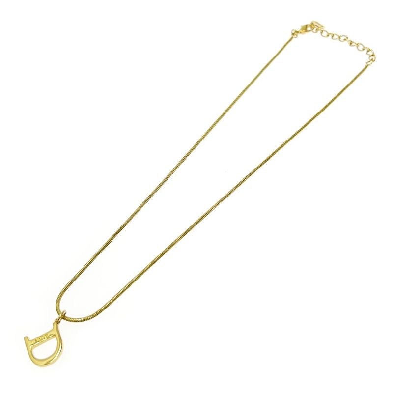 Christian Dior GP D Logo Necklace Women's Gold 408102 Necklace