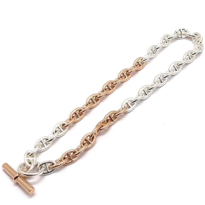 Unused Hermes Chaine D'ancre PM Double Tour Bracelet 43 Frames 18K