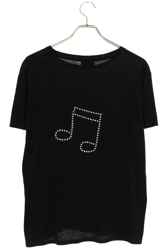 Saint Laurent Paris 16AW 436948 Y2001 Rhinestone Music Note Decoration T-shirt