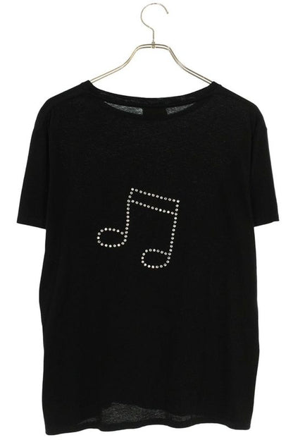 Saint Laurent Paris 16AW 436948 Y2001 Rhinestone Music Note Decoration T-shirt