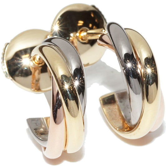 Cartier Earrings 18K Yellow Gold 18K White Gold 18K Pink Gold Trinity Earrings