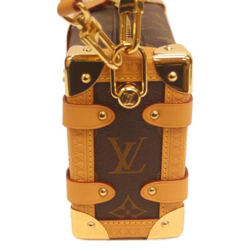 Very Little Used Louis Vuitton M46815 Monogram Side Trunk PM Shoulder Bag Brown