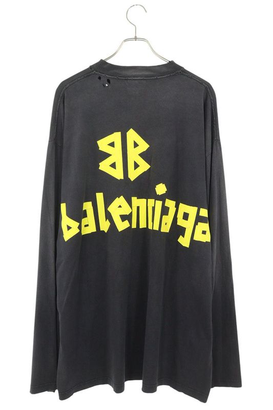 Balenciaga 23SS 739783 Tova9 Tape Logo Oversized Long Sleeve Cut And Sewn Men's