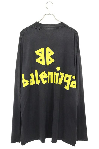 Balenciaga 23SS 739783 Tova9 Tape Logo Oversized Long Sleeve Cut And Sewn Men's