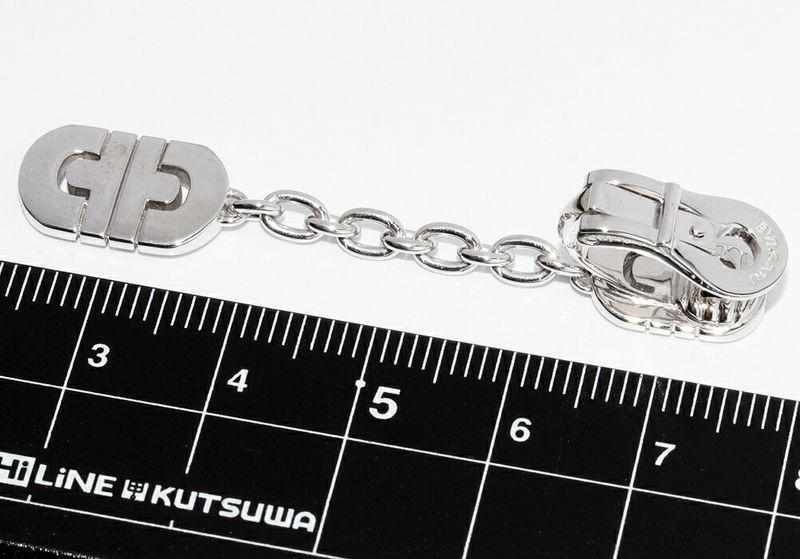 Bulgari Earring 18K White Gold Diamond 24P Parentesi Chain Drop Ear Ring One