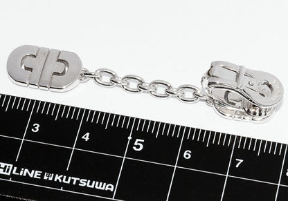 Bulgari Earring 18K White Gold Diamond 24P Parentesi Chain Drop Ear Ring One