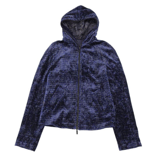 Emporio Armani Velour W Zip Up Hoodie Navy 44 Made In Bulgaria Men's