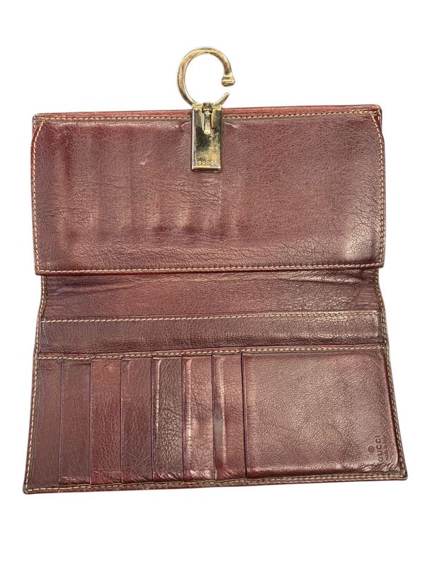 2540 Gucci Long Wallet W Hook Wallet G Mark GG Canvas Preowned 190389-4276