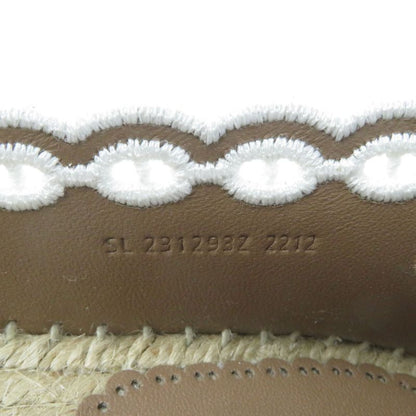 Hermes Guapa Espadrilles Chaîne D'ancre Lace-up Square Toe Leather Shoes White