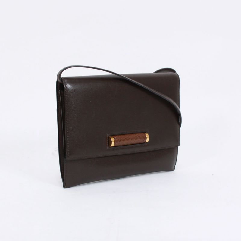 Hermes 2WAY Havana Clutch Bag Box Calf Brown Shoulder Bag Gold