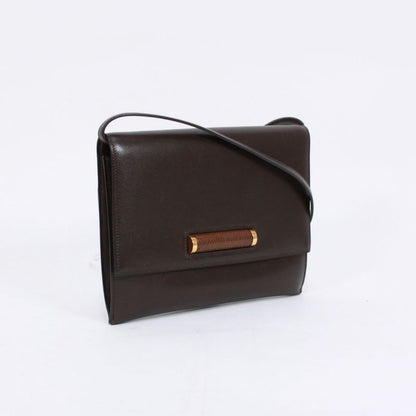 Hermes 2WAY Havana Clutch Bag Box Calf Brown Shoulder Bag Gold