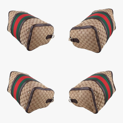 Guccisherry Line Beige And Green And Red Canvas And Leather 247205g010955325