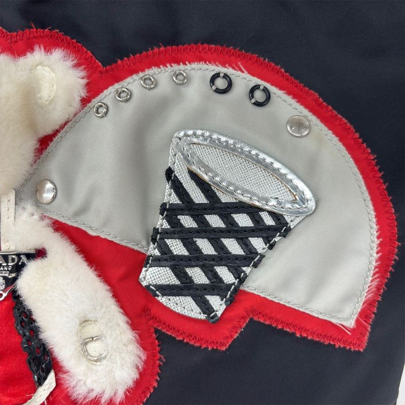 Prada Nylon Tessuto Tote Bear Basket Black