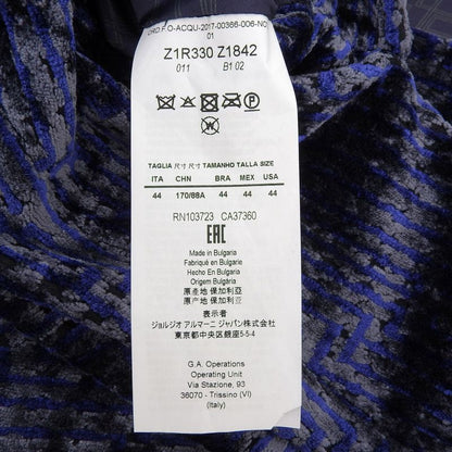 Emporio Armani Velour W Zip Up Hoodie Navy 44 Made In Bulgaria Men's