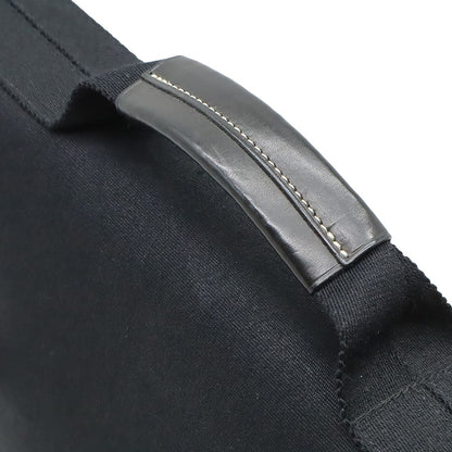 Hermes Buenaventura MM Handbag Toile Officier Leather Black Black Missing