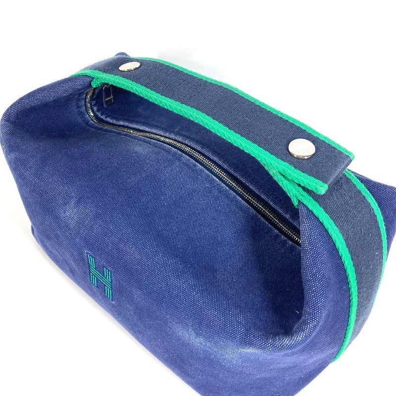 Hermes Handbag Brid A Black GM Brid A Black GM Cotton Blue