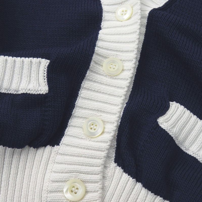Prada Cropped Cotton Cardigan P25i04 Size 36 Cotton Navy Short Sleeves Knit