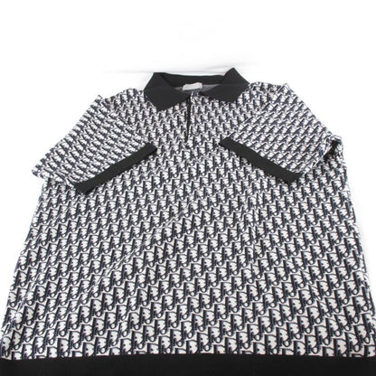 Christian Dior Oblique Size M Polo Shirt Cotton Men's Knit Navy Hi-brand