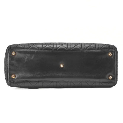 DIOR Lady Dior Cannage Handbag 2-way Lamb Skin Black Large Size (gold Hardware)